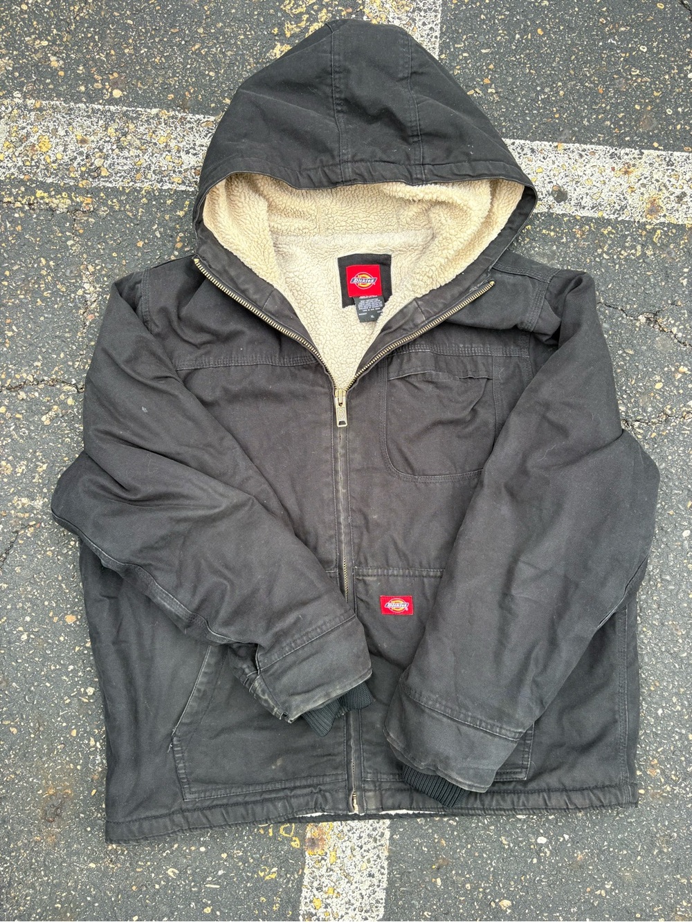 Dickies Black Hooded Sherpa-Lined  Jacket